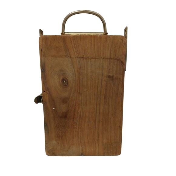 Vintage Cigar Box RARE HAND CARVED Cedar Wood Brass Handle SLOTTED Compartments - Picture 10 of 16